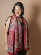 Load image into Gallery viewer, Pure Silk Bagh Printed Stole - Floral Chain