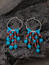 Load image into Gallery viewer, Pure Silver Earrings With Semi Precious Stones - Glittering Chandeliers