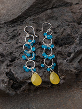 Load image into Gallery viewer, Pure Silver Earrings With Semi Precious Stones - Resplendent Ringlets