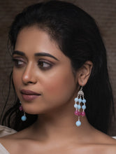 Load image into Gallery viewer, Pure Silver Earrings With Semi Precious Stones - Royal Splendour