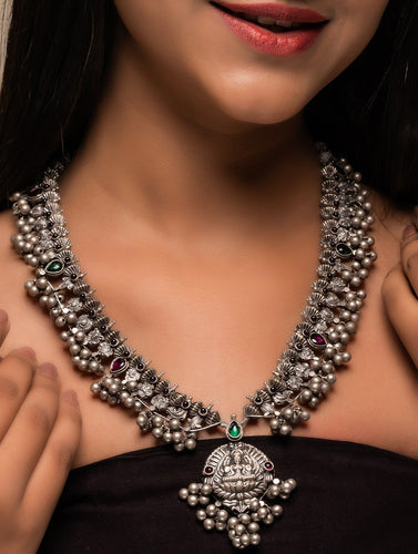 Pure Silver Traditional Maharashtrian Neckpiece - Saaz