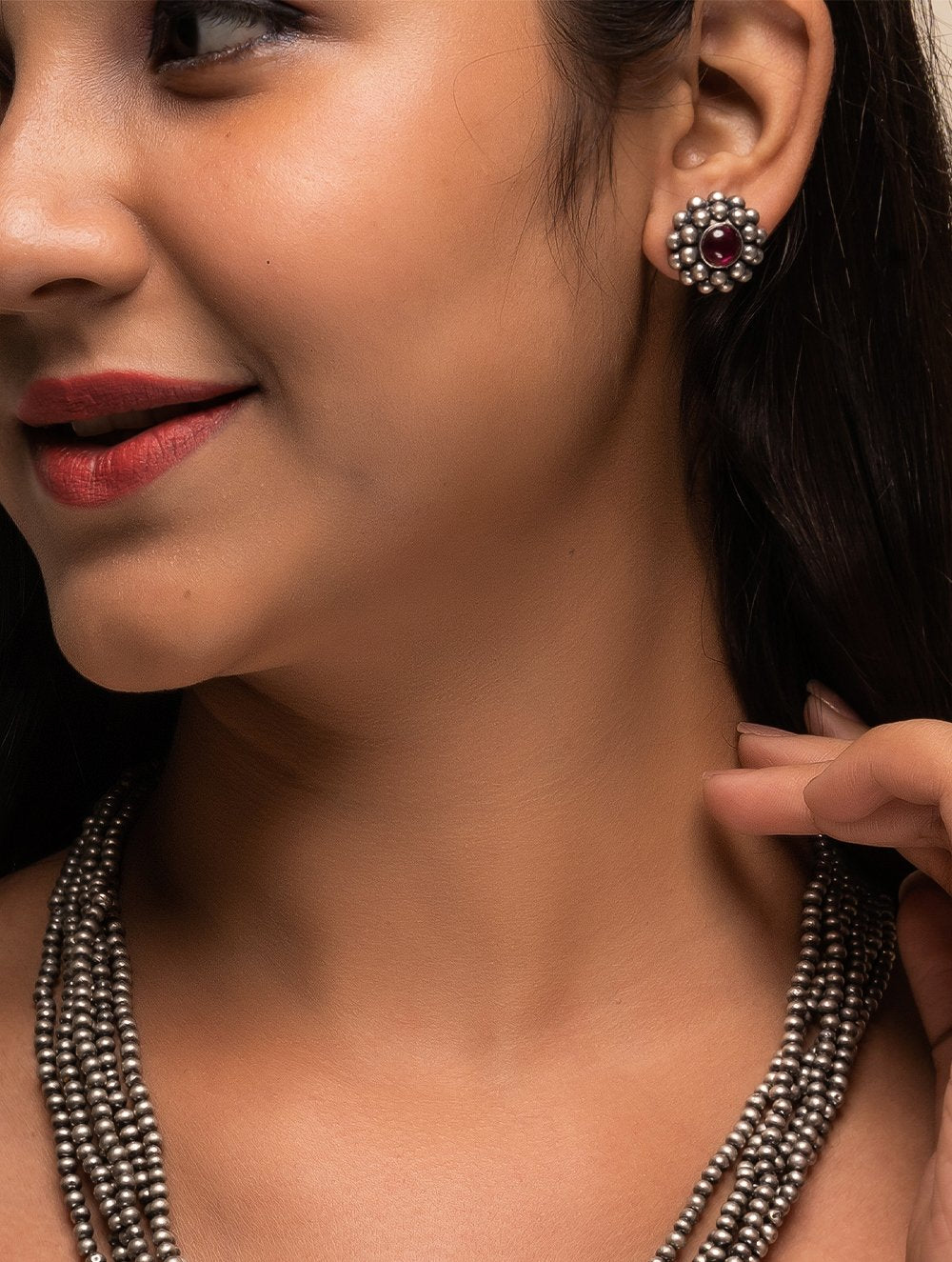 Pure Silver Traditional Maharashtrian Long  Neckpiece - Zondhale Poth (6 Strings)