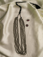 Load image into Gallery viewer, Pure Silver Traditional Maharashtrian Long  Neckpiece - Zondhale Poth (6 Strings)