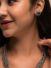 Pure Silver Traditional Maharashtrian Long  Neckpiece - Zondhale Poth (6 Strings)