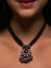 Pure Silver Traditional Maharashtrian Neckpiece - Saaz