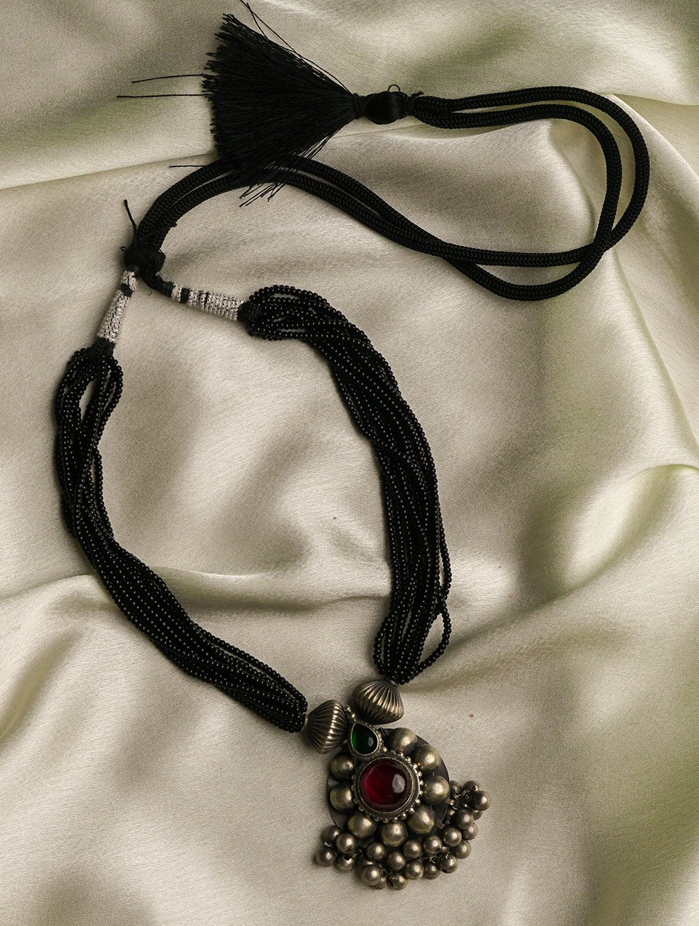 Pure Silver Traditional Maharashtrian Neckpiece - Saaz