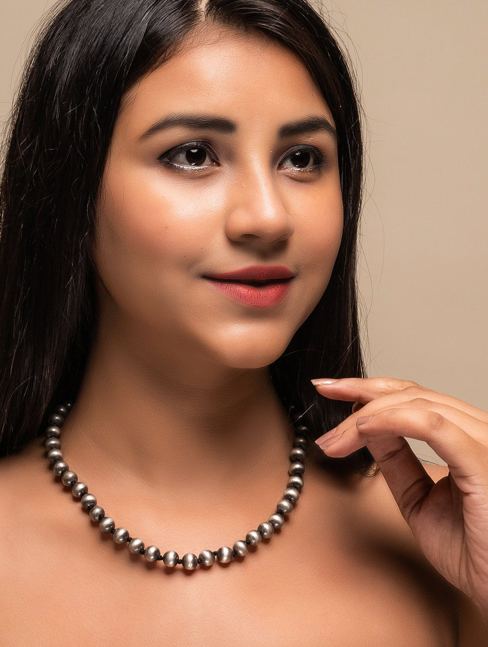 Pure Silver Traditional Maharashtrian Neckpiece - Golmanisaar