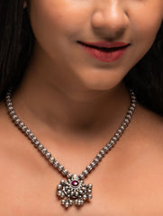 Pure Silver Traditional Maharashtrian Neckpiece - Jav Mani Mala
