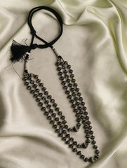 Pure Silver Traditional Maharashtrian Neckpiece - Javmani Mal (Triple String)