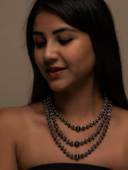 Pure Silver Traditional Maharashtrian Neckpiece - Javmani Mal (Triple String)