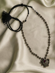 Pure Silver Traditional Maharashtrian Neckpiece - Javmani Saaz