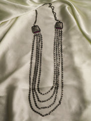 Pure Silver Traditional Maharashtrian Neckpiece - Pohe Haar (4-String)
