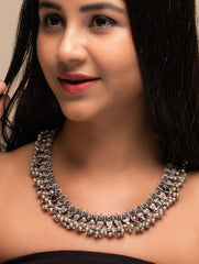 Pure Silver Traditional Maharashtrian Neckpiece - Saaz