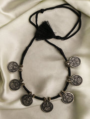 Pure Silver Traditional Maharashtrian Neckpiece - Laxmi Putli Har