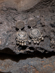 Pure Silver Earrings - Lotus Danglers
