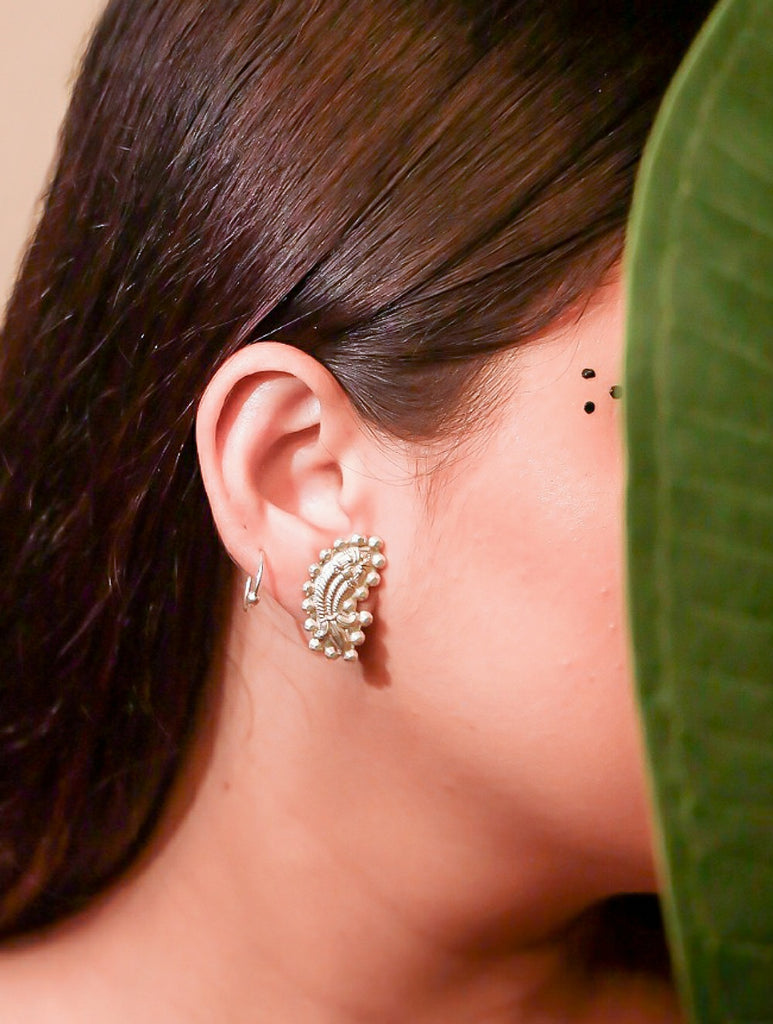 Pure Silver Maharashtrian Masoli Earrings 