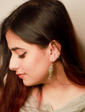 Load image into Gallery viewer, Pure Silver Meenakari Earrings - Gold Fish