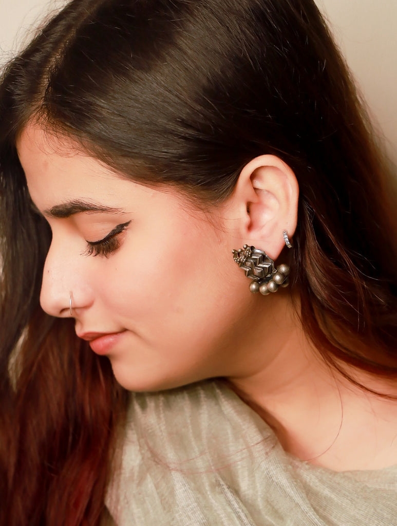 Pure Silver Traditional Maharashtrian Earrings