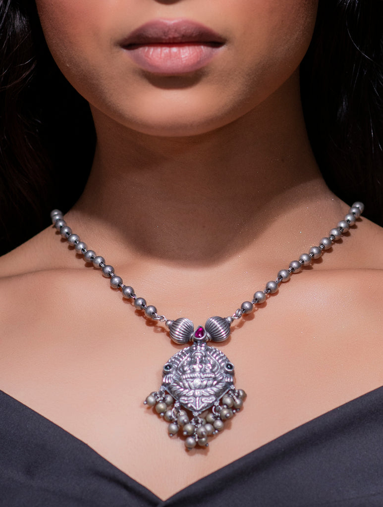 Pure Silver Traditional Maharashtrian Neckpiece - Necklace
