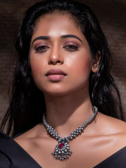 Pure Silver Traditional Maharashtrian Neckpiece - Saajghat Thushi