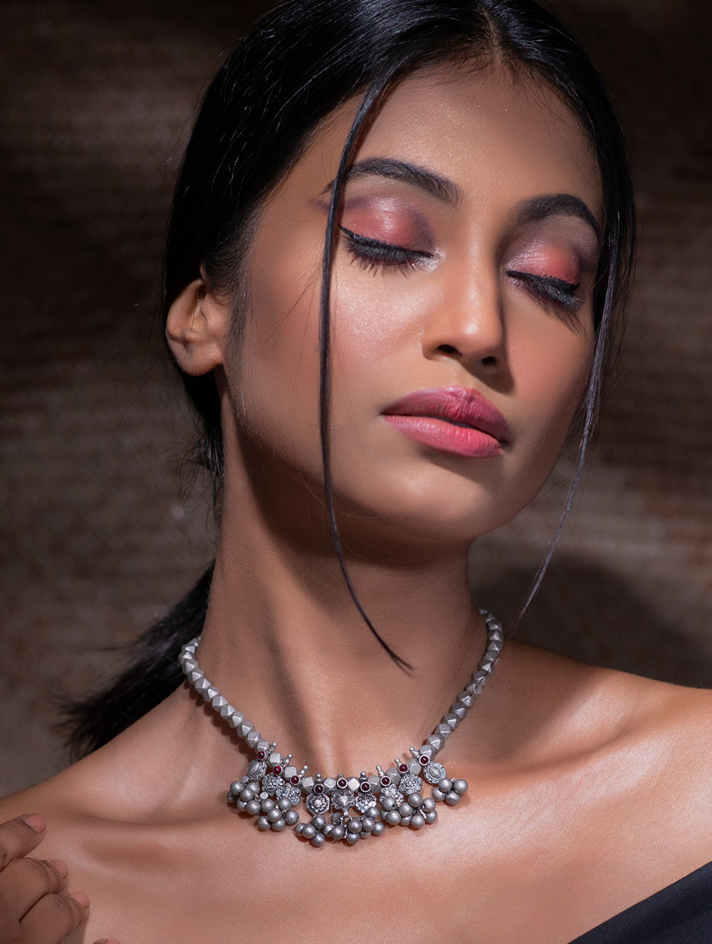 Pure Silver Traditional Maharashtrian Neckpiece - Saj Neck