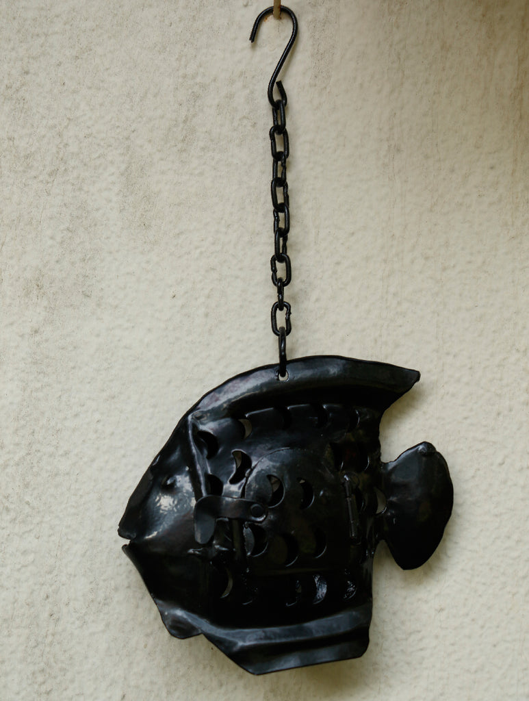 Rajasthani Metal Craft Hanging - Lantern Fish (Small) - The India Craft House 