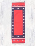 Red & Navy Blue Handwoven Warangal Dhurrie (Cotton, Runner) - 4 ft x 2 ft