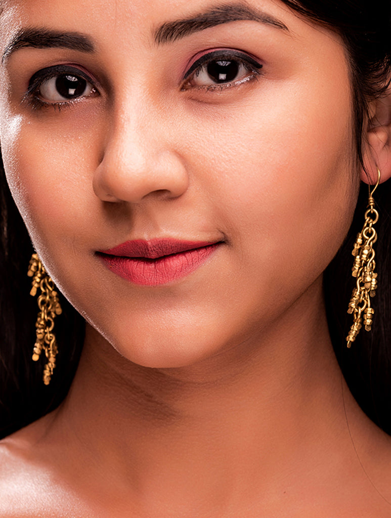 Rustic Dhokra Brass Metal Earring - Megha