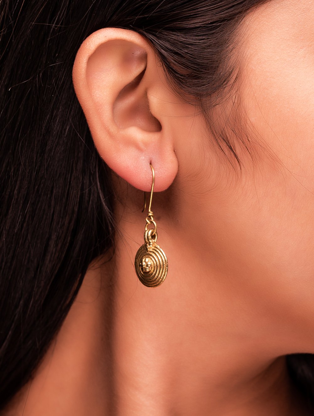 Load image into Gallery viewer, Rustic Dhokra Brass Metal Earring - Sphere