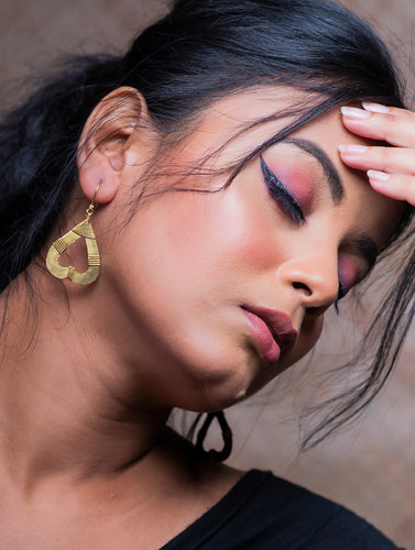 Rustic Dhokra Brass Metal Earring