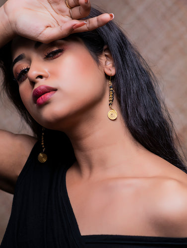 Rustic Dhokra Brass Metal Earring