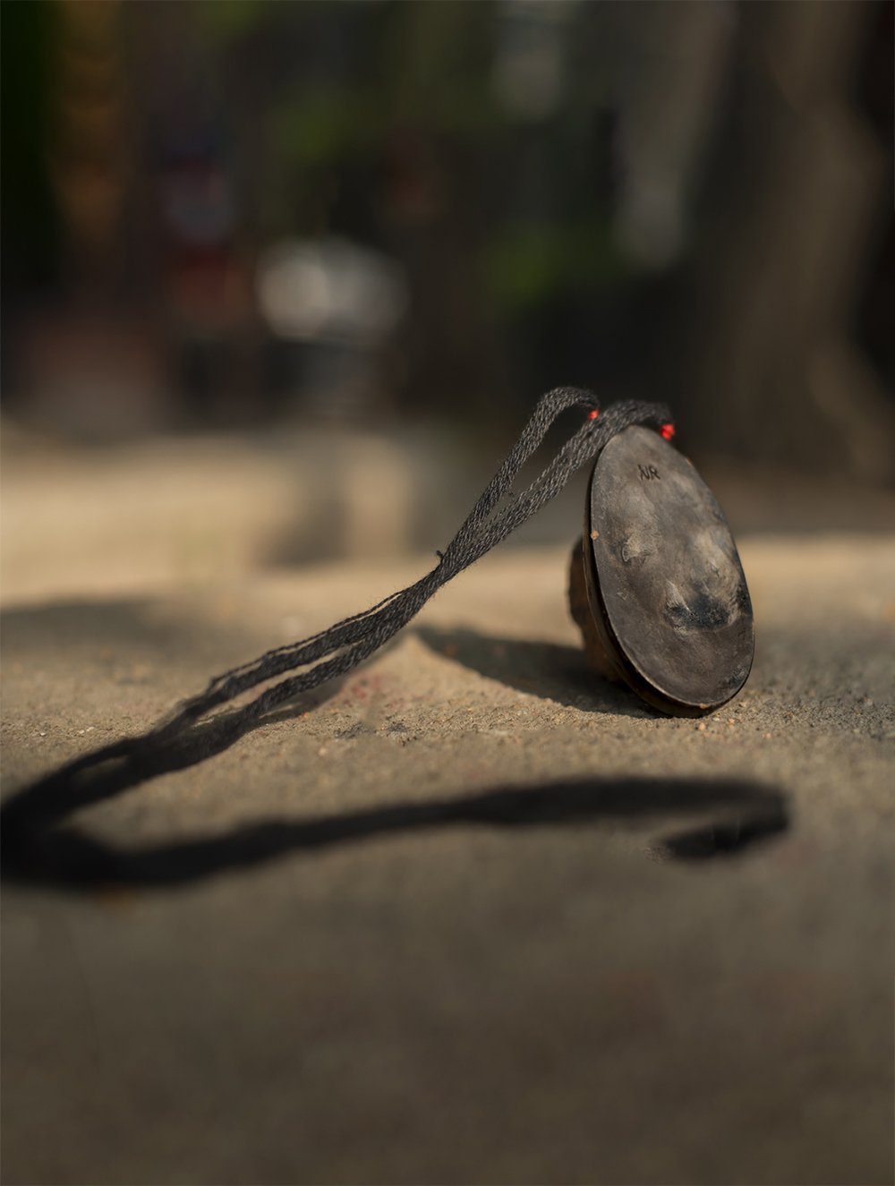 Rustic & Ethnic Hand Engraved Terracotta Neckpiece - Black Oval