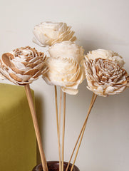 Handcrafted Shola Flowers Mixed - Roses & Crysanthemums (Bunch of 8)