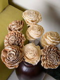 Handcrafted Shola Flowers Mixed - Roses & Crysanthemums (Bunch of 8)