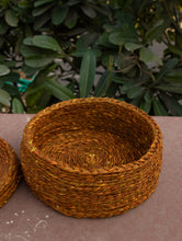 Load image into Gallery viewer, Sabai Grass Round Multi-Utility Basket with Lid - The India Craft House 
