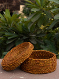 Sabai Grass Round Multi-Utility Basket with Lid