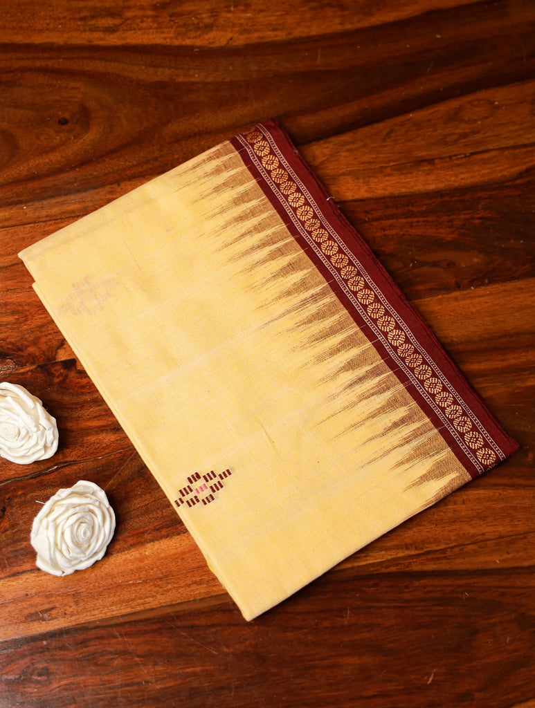 Sambalpuri Handwoven Ikat Gamcha / Cotton Towel - Lime 
