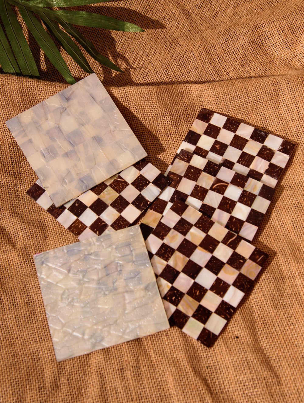 Shell Craft Coasters - Black & White (Set of 6)