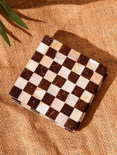 Shell Craft Coasters - Black & White (Set of 6)