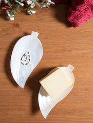 Shell Craft Soap Holder - Leaf (Set of 2) - The India Craft House 