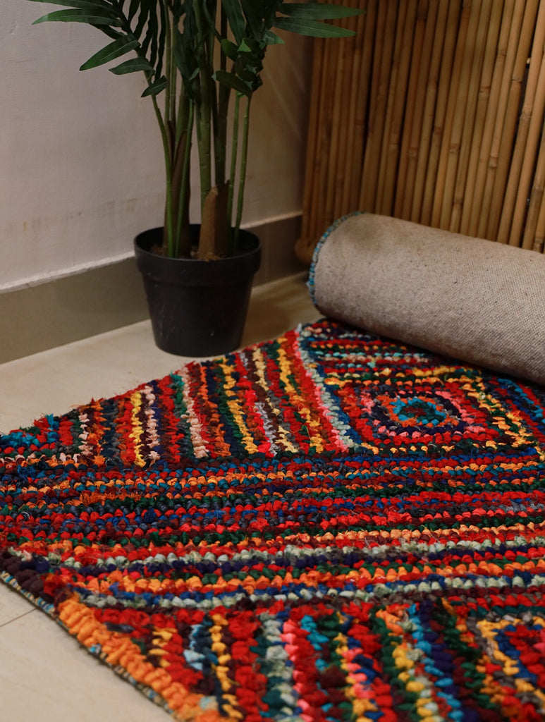 Soft Cotton Woven Yoga Mat - Vibrant Hues