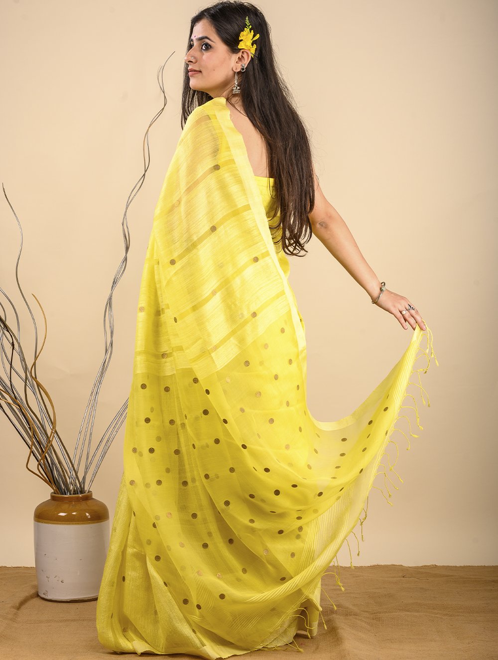 Designer Hand Weaving Khadi Cotton Saree – Designerslehenga