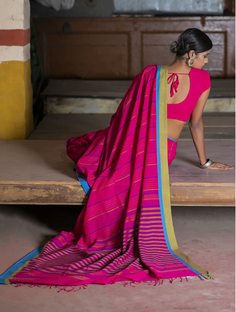 Light Pink Leheriya Saree  Designer saree blouse patterns, Cotton