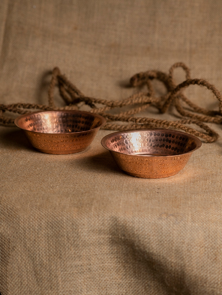Tambat Handbeaten Copper Bowls, Large (Set of 2)