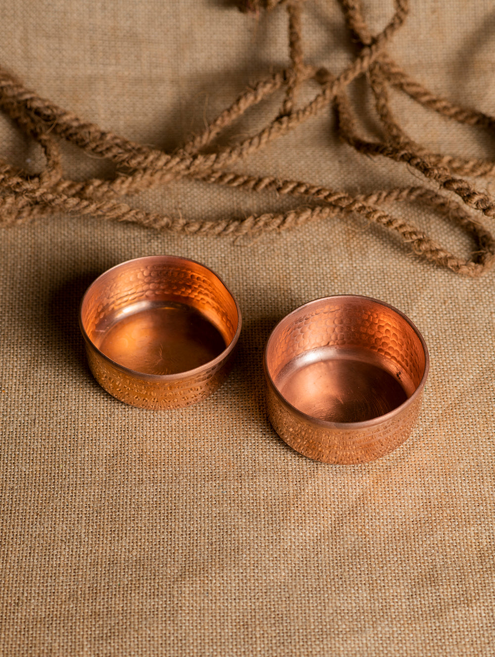 Load image into Gallery viewer, Tambat Handbeaten Copper Vati Bowls (Set of 2)