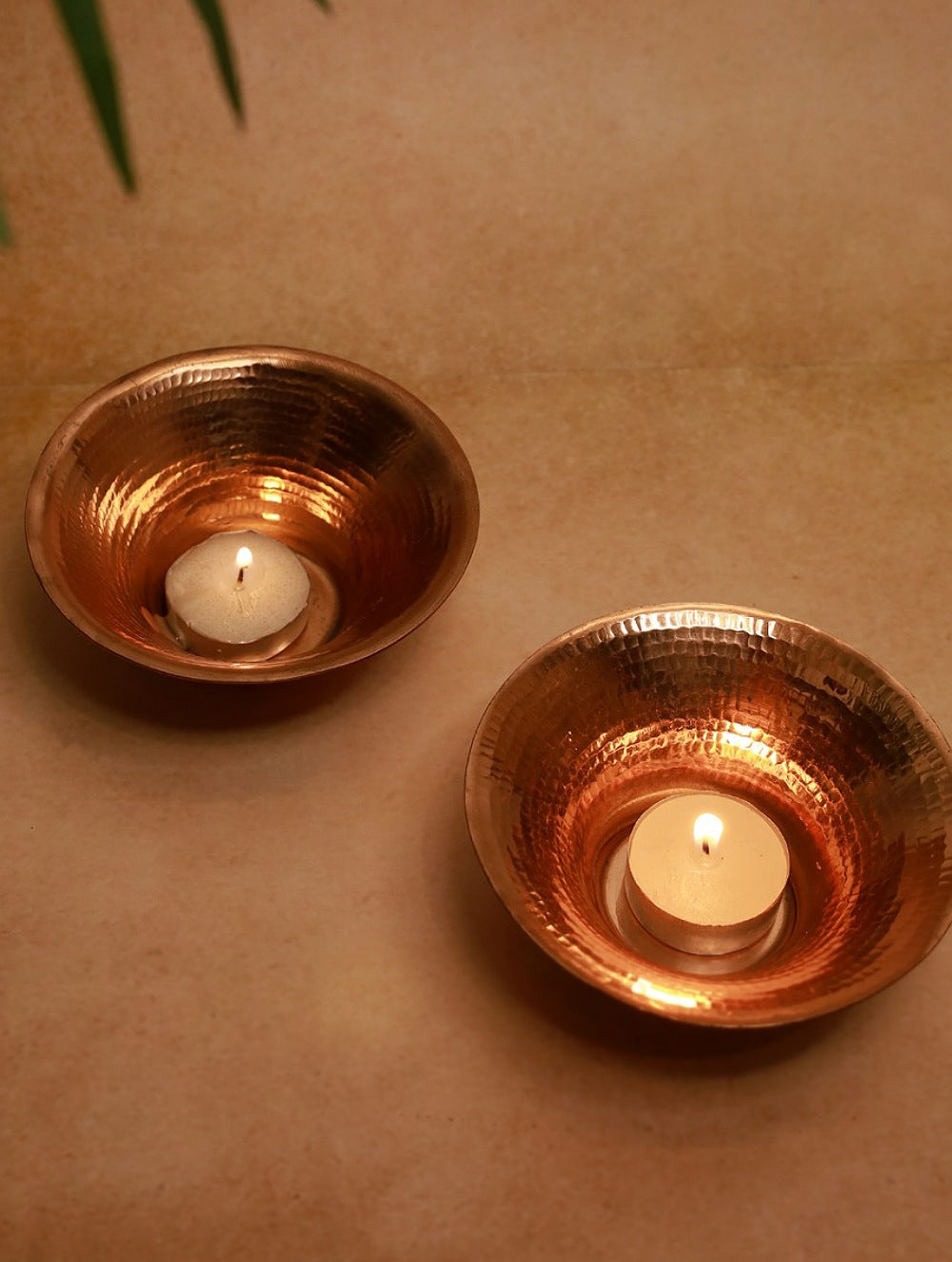 Load image into Gallery viewer, Tambat Handbeaten Copper Containers / Tealight Holders (Set of 2)
