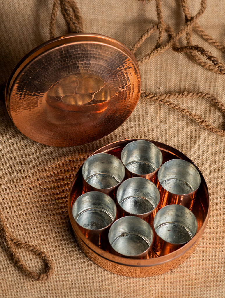 Tambat Handbeaten Copper Spice Box