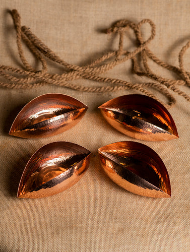 Tambat Handbeaten Copper Tealight Pods (Set of 4)