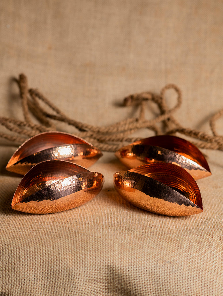 Tambat Handbeaten Copper Tealight Pods (Set of 4)