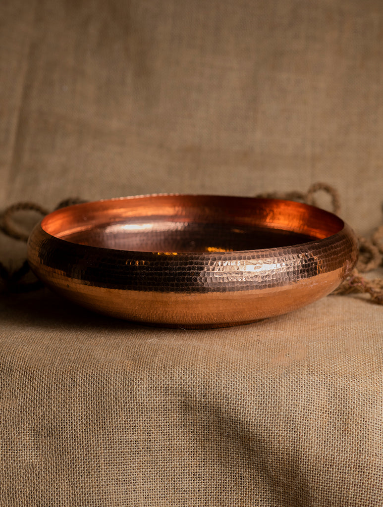 Tambat Handbeaten Copper Urli - Large, 12" 